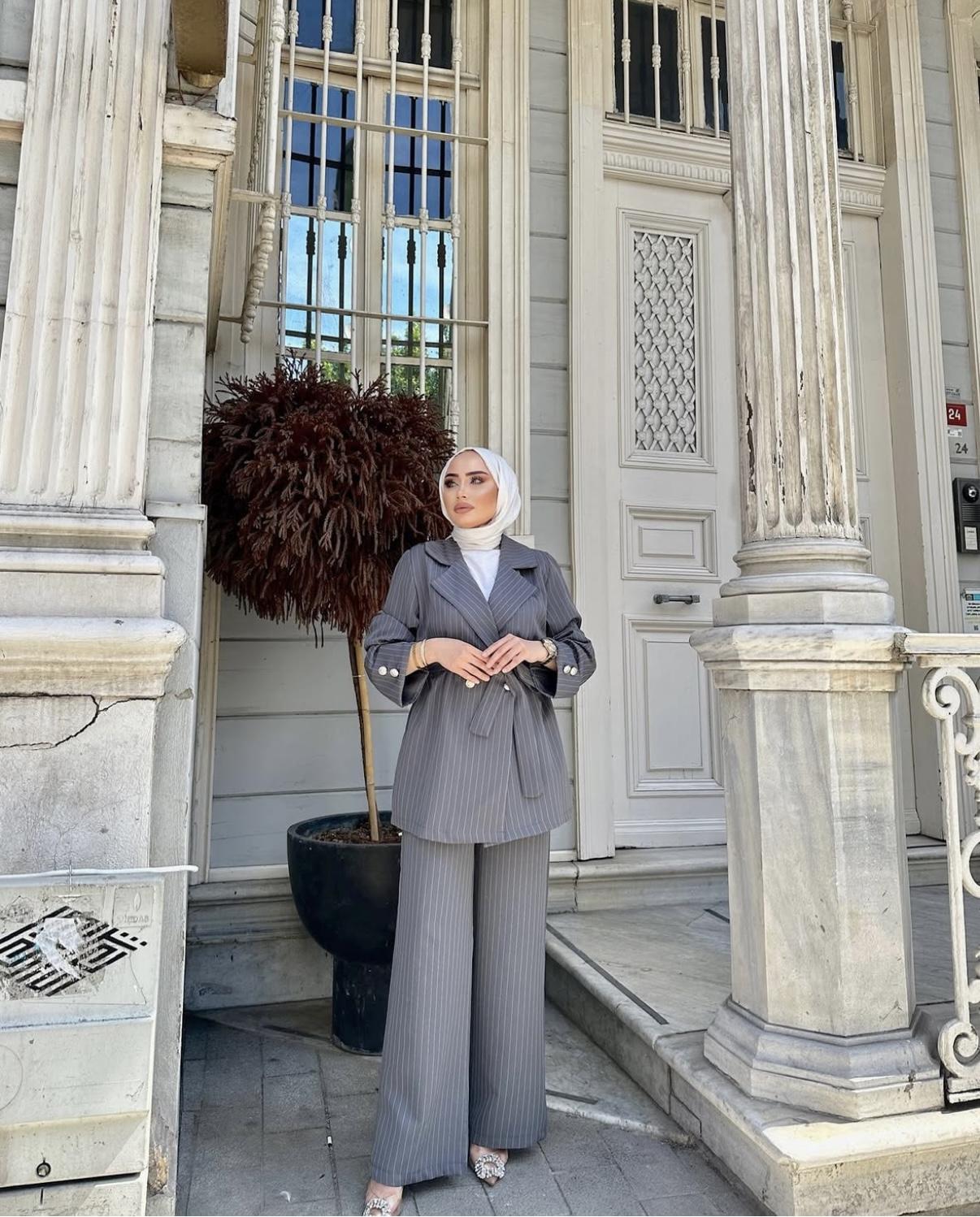 GRİY%20ÇİZGİLİ%20CEKET%20TAKIM%206102