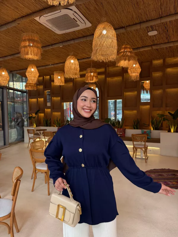 LACİVERT  MERA TRİKO CEKET  2517