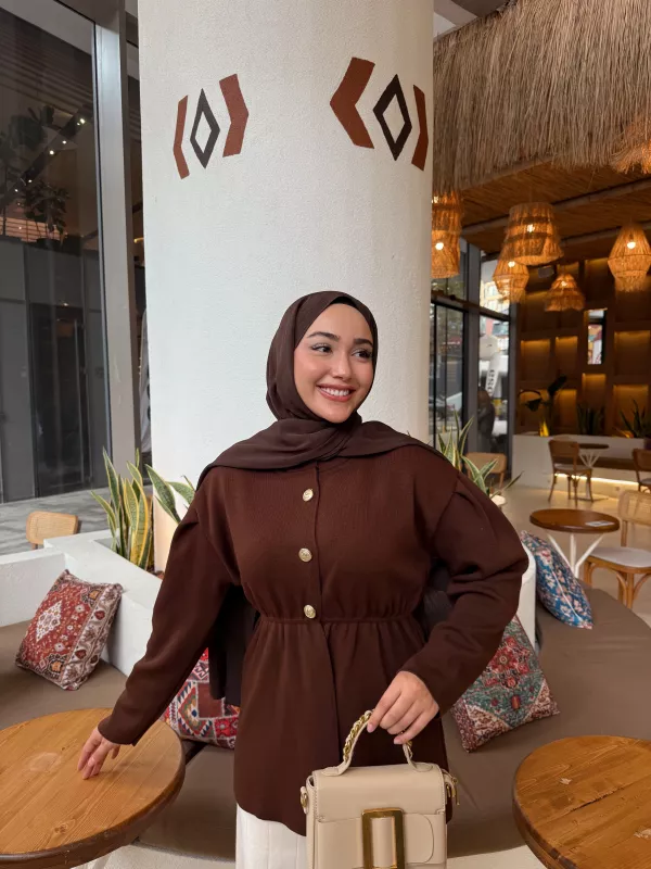 KAHVE  MERA TRİKO CEKET  2517