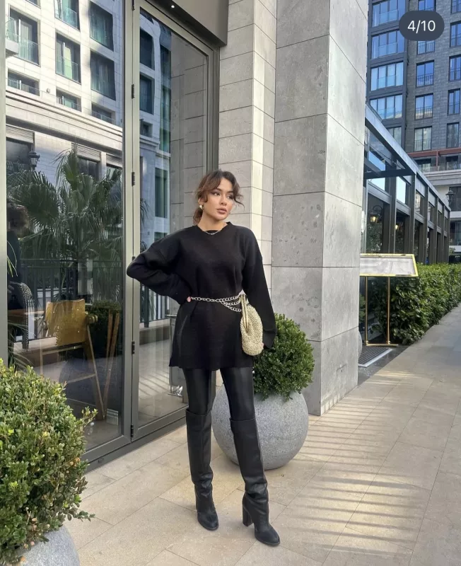 SİYAH SİMLİ TRİKO SWEAT