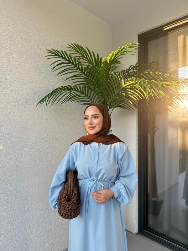 MAVİ  POLO YAKA ELBİSE 1156