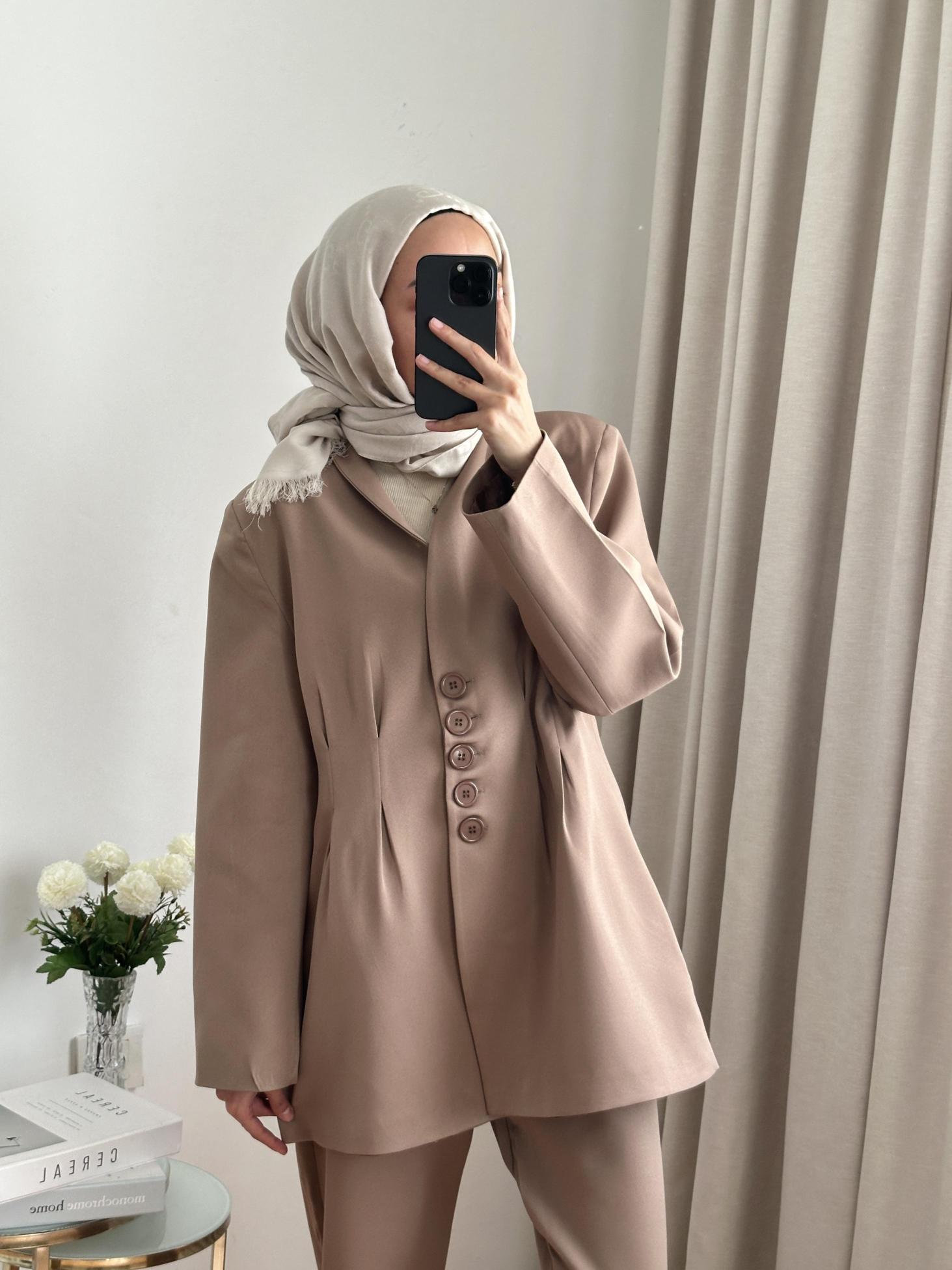 KAHVE%20PİLELİ%20CEKET%20TAKIM%203956