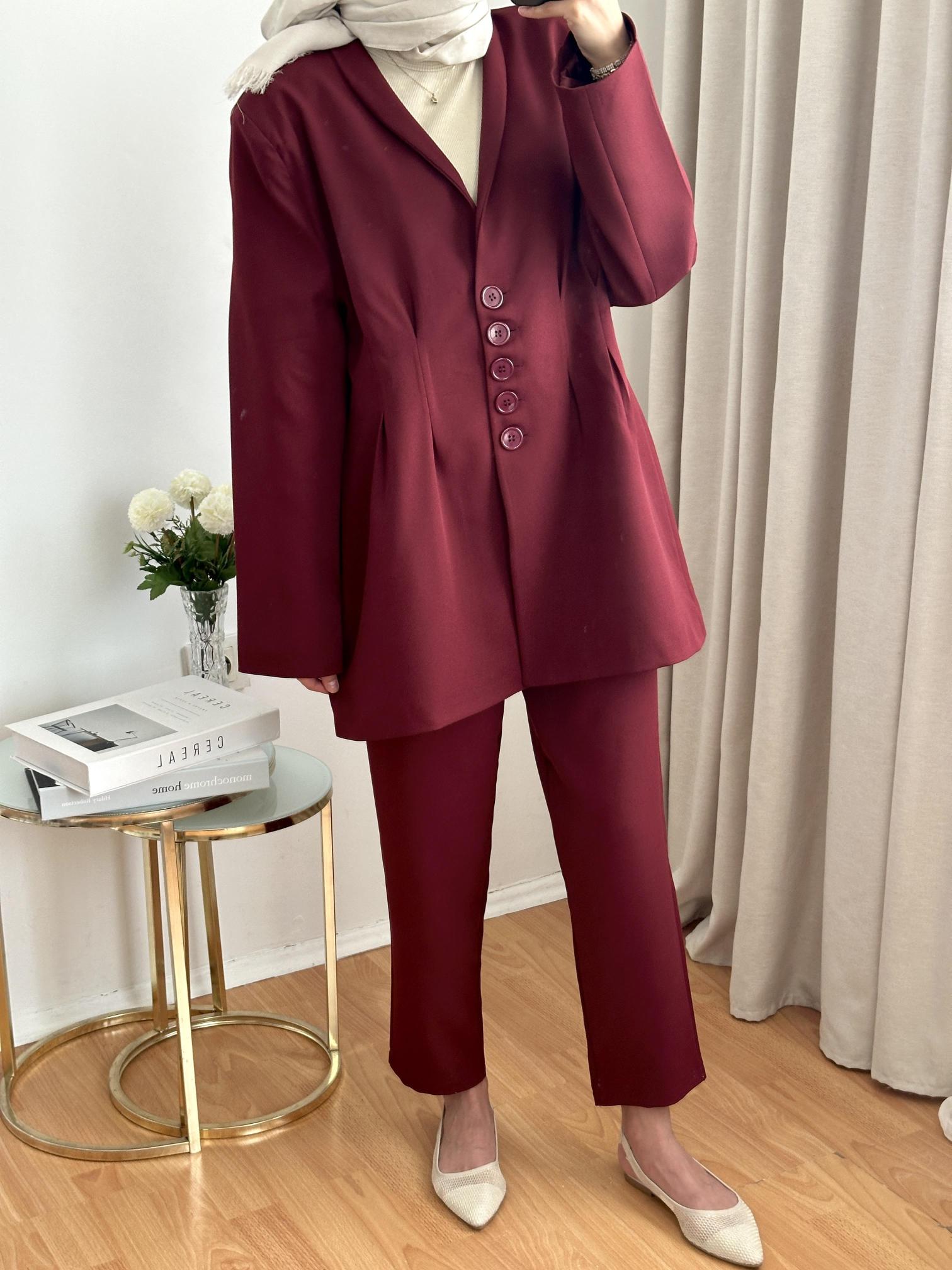 BORDO%20PİLELİ%20CEKET%20TAKIM%203956