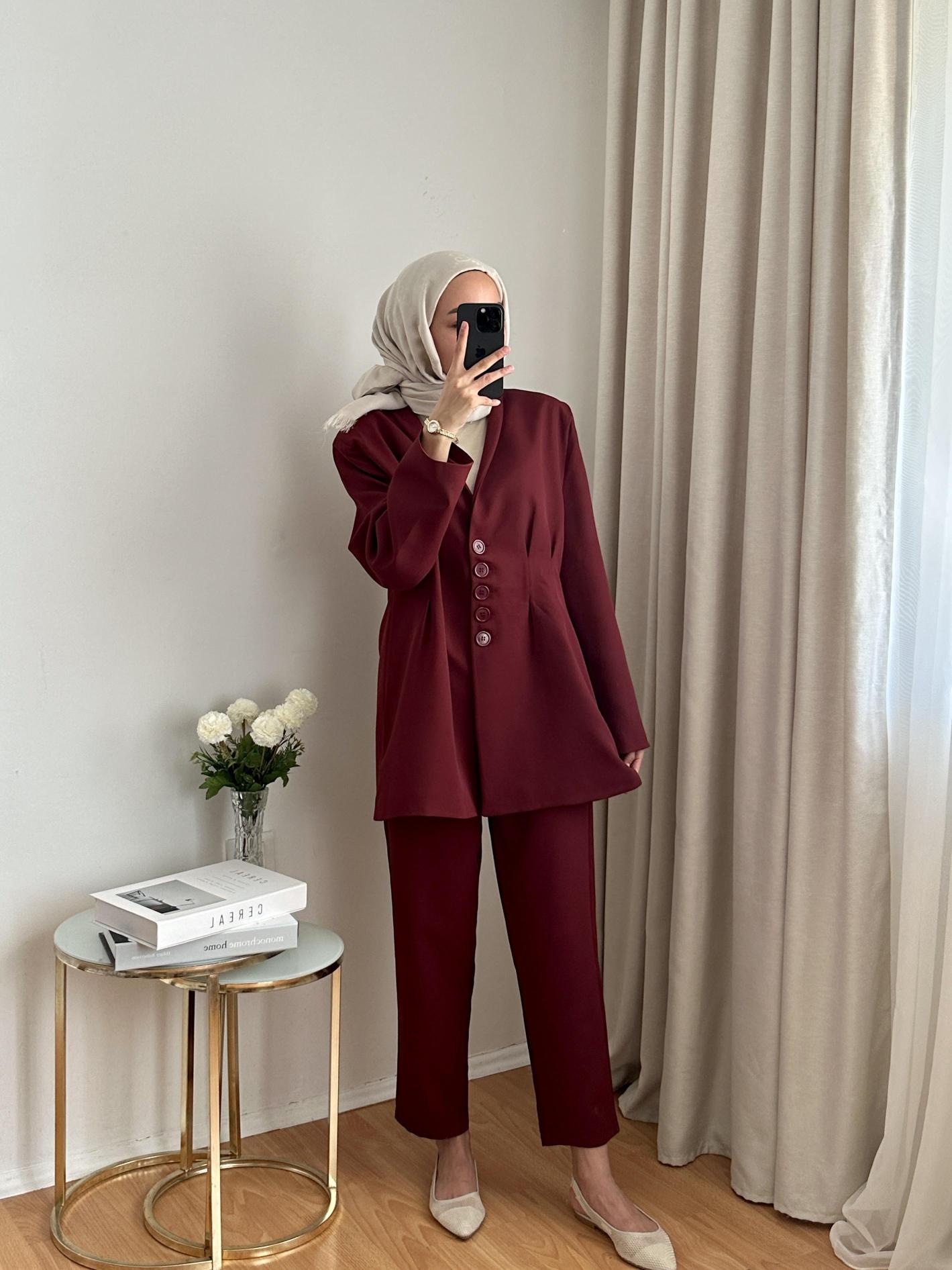 BORDO%20PİLELİ%20CEKET%20TAKIM%203956