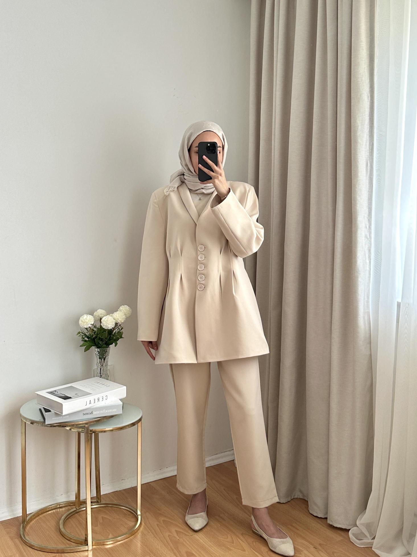BEJ%20PİLELİ%20CEKET%20TAKIM%203956