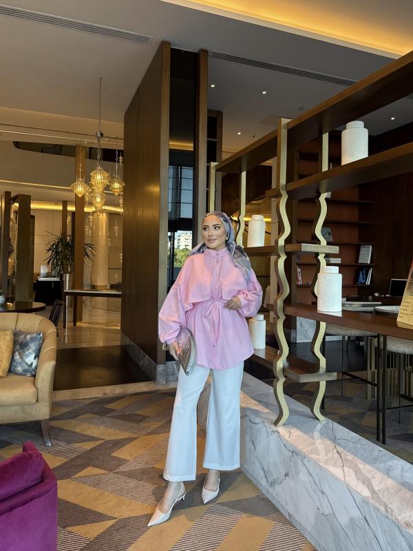 PEMBE OLİVA GÖMLEK 1162