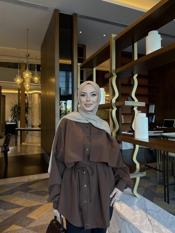 KAHVE OLİVA GÖMLEK 1162