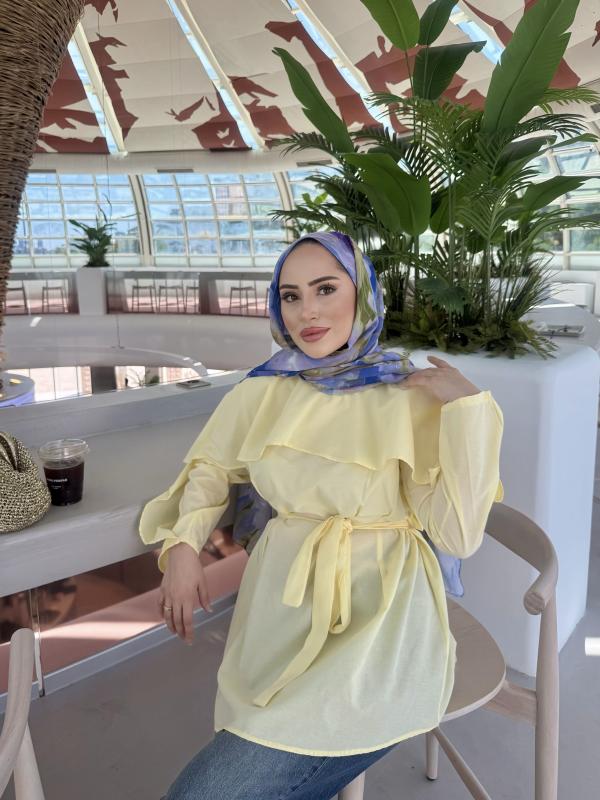 SARI PELERİN DETAYLI GÖMLEK 1165