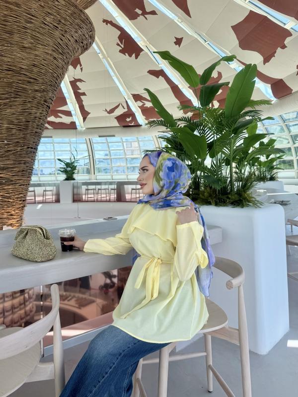 SARI PELERİN DETAYLI GÖMLEK 1165