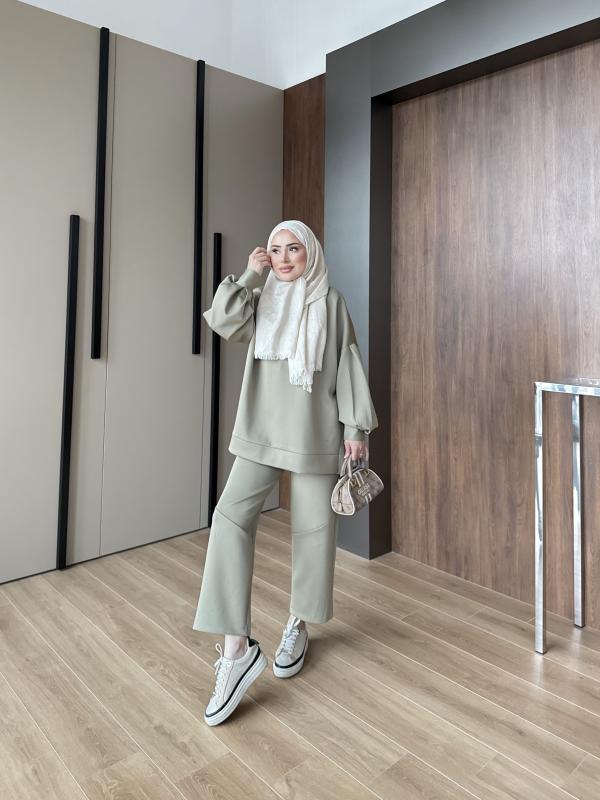 HAKİ SCUBA BALON KOL TAKIM 1105