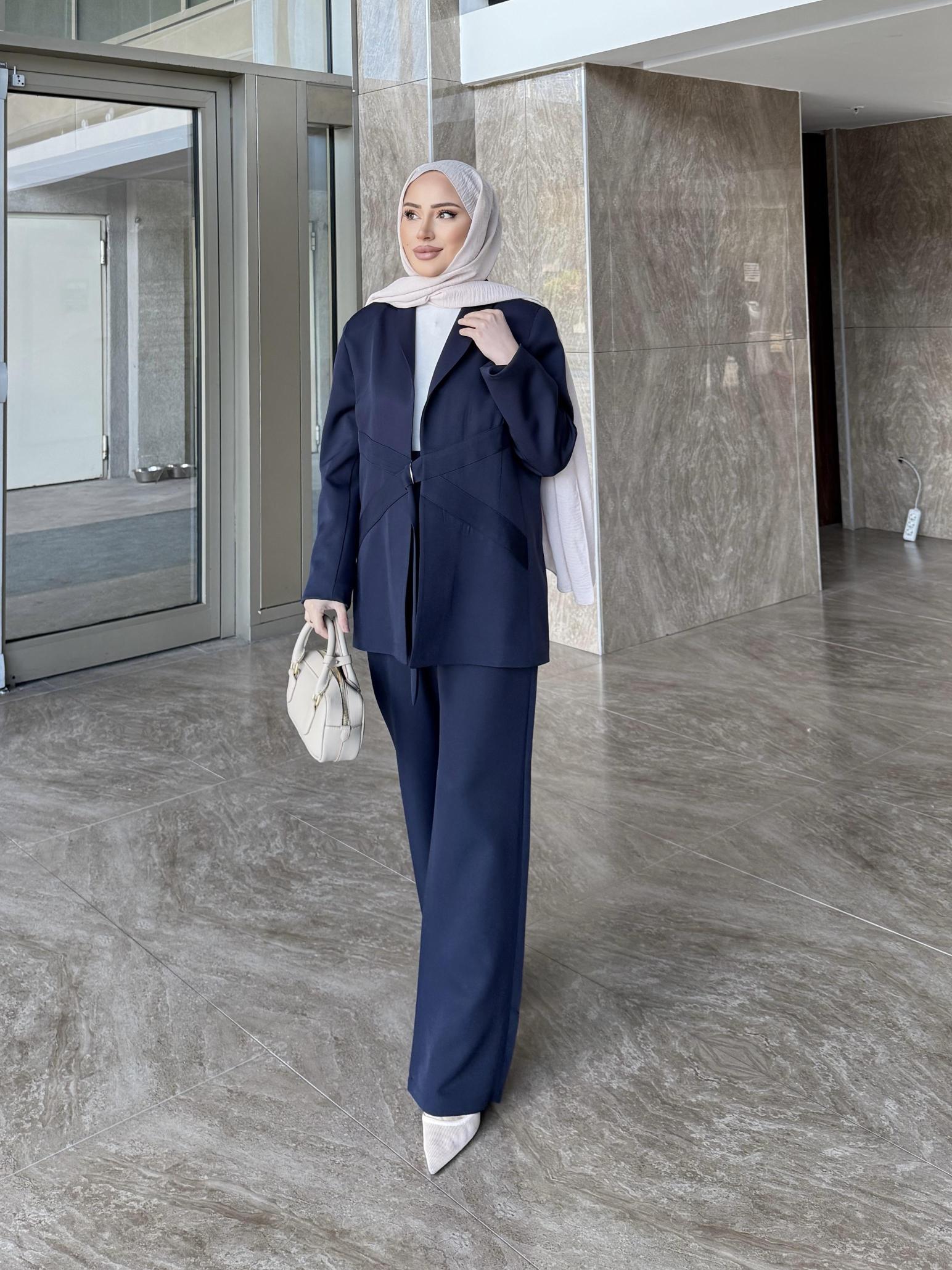 LACİVERT%20TOKALI ASTARLI%20CEKET%20TAKIM%203834