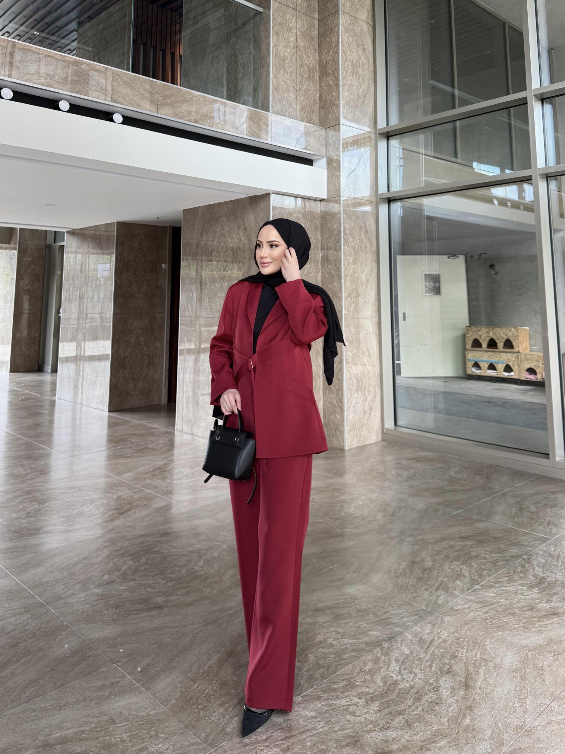 BORDO%20TOKALI ASTARLI%20CEKET%20TAKIM%203834