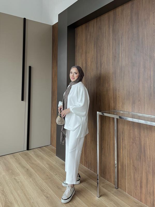 BEYAZ POÇİ ASİMETRİK TAKIM 1107