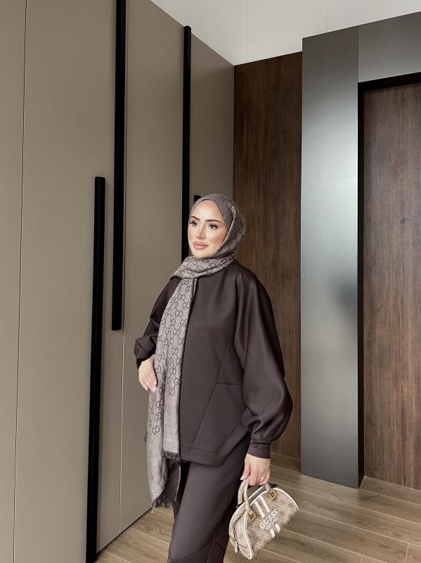 KAHVE POÇİ ASİMETRİK TAKIM 1107