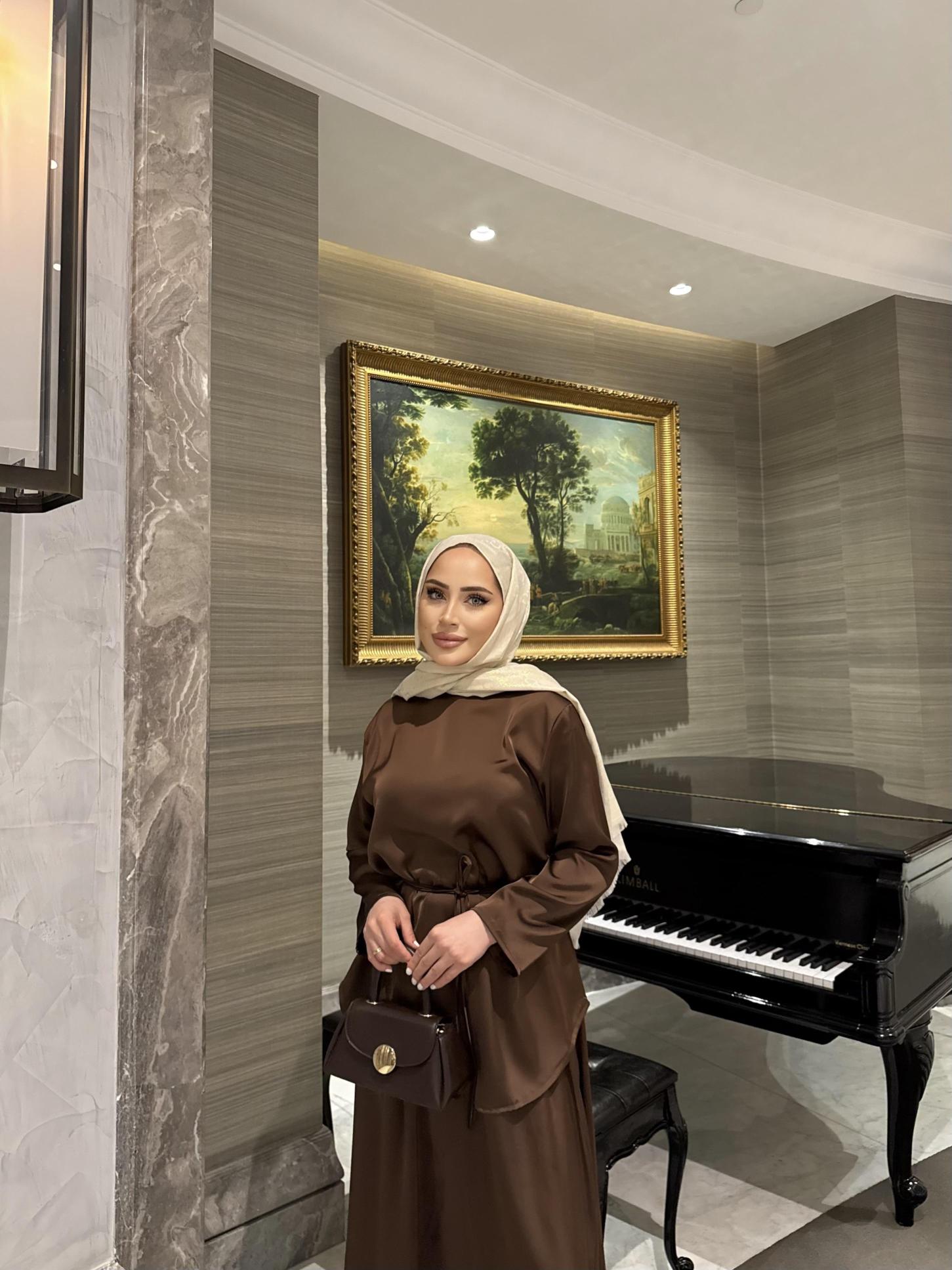 KAHVE SATEN ETEK TAKIM 3562