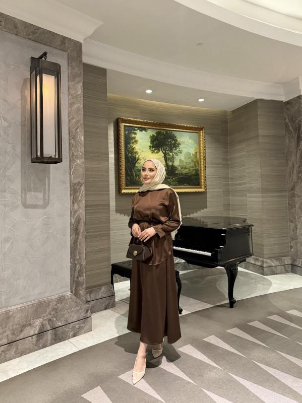 KAHVE SATEN ETEK TAKIM 3562