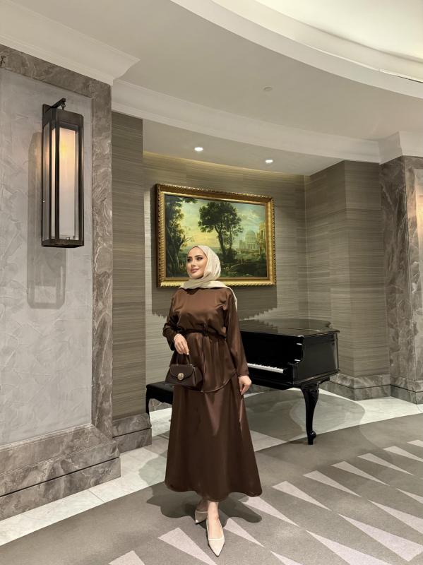 KAHVE SATEN ETEK TAKIM 3562