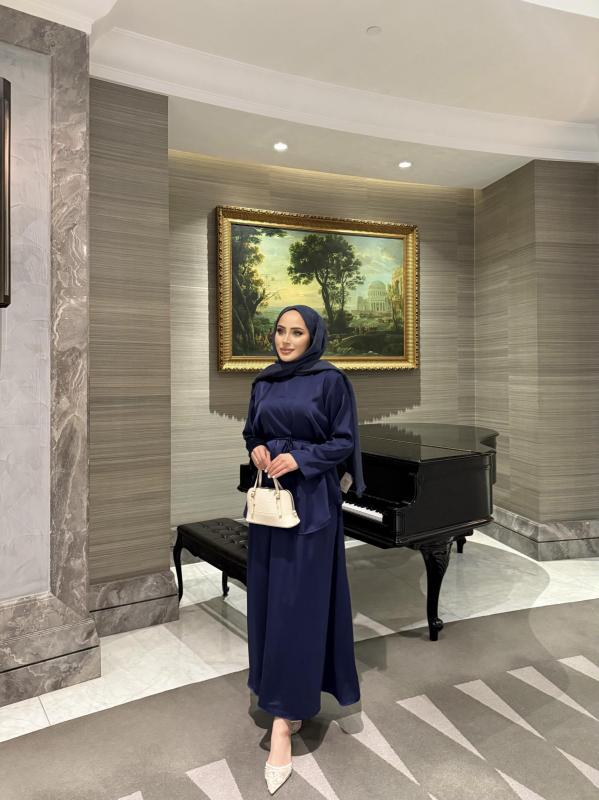 LACİVERT SATEN ETEK TAKIM 3562