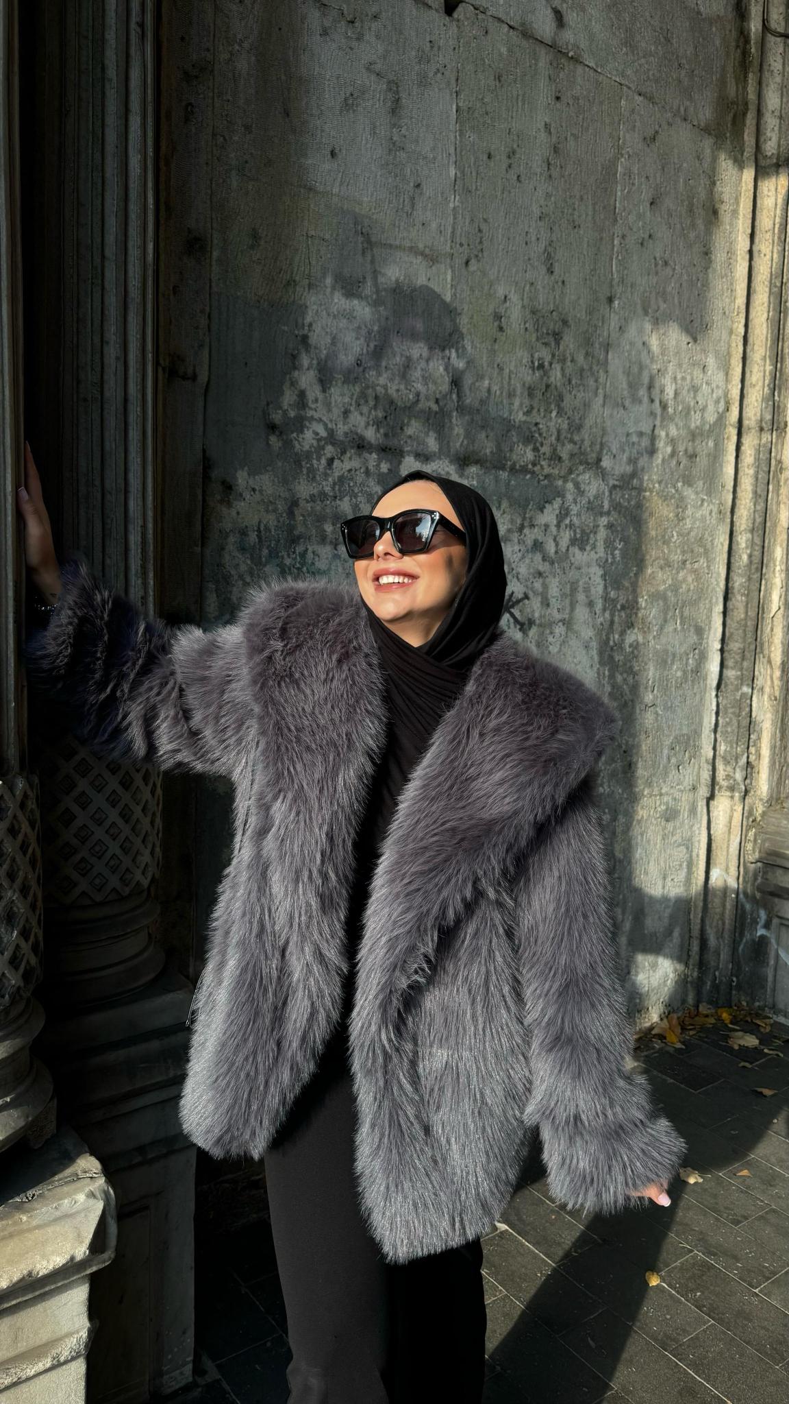 Antrasit Astarlı Kürk 1111 