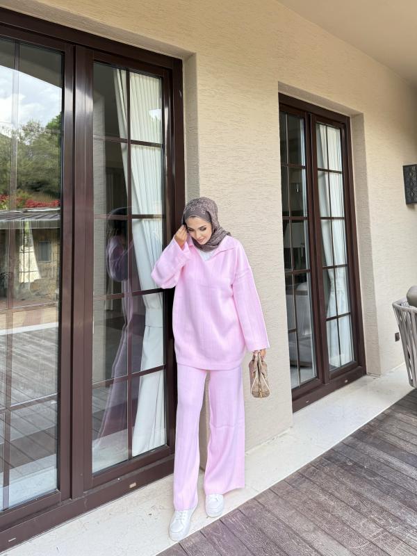 Pembe V Yaka Triko Takım 1030