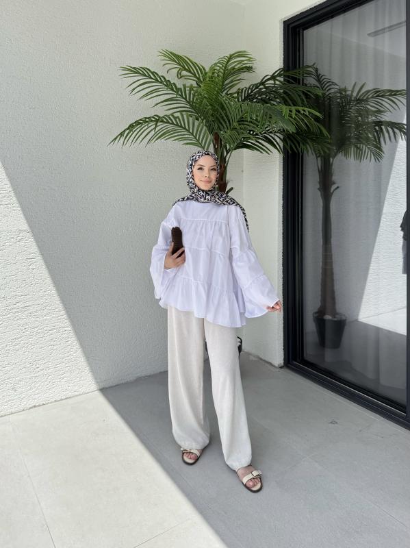 BEYAZ LİNA KATKAT GÖMLEK 1160