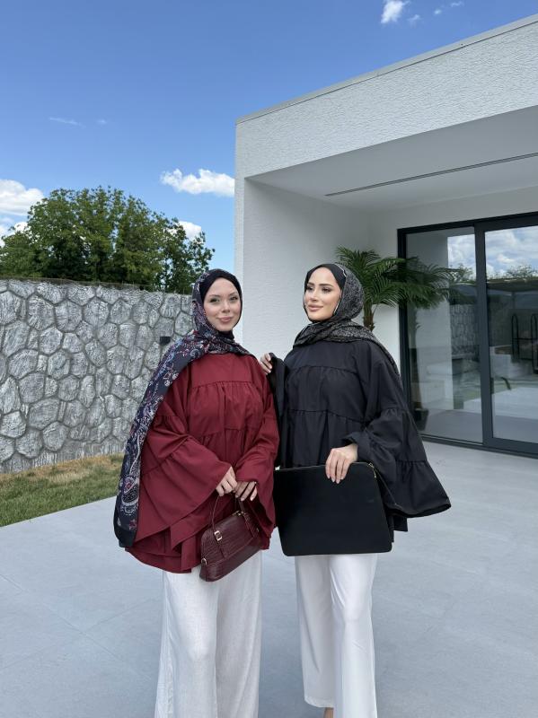 SİYAH LİNA KATKAT GÖMLEK 1160