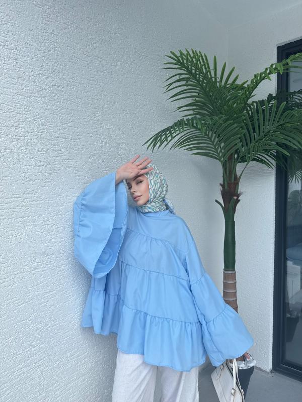 MAVİ LİNA KATKAT GÖMLEK 1160