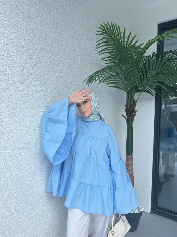 MAVİ LİNA KATKAT GÖMLEK 1160