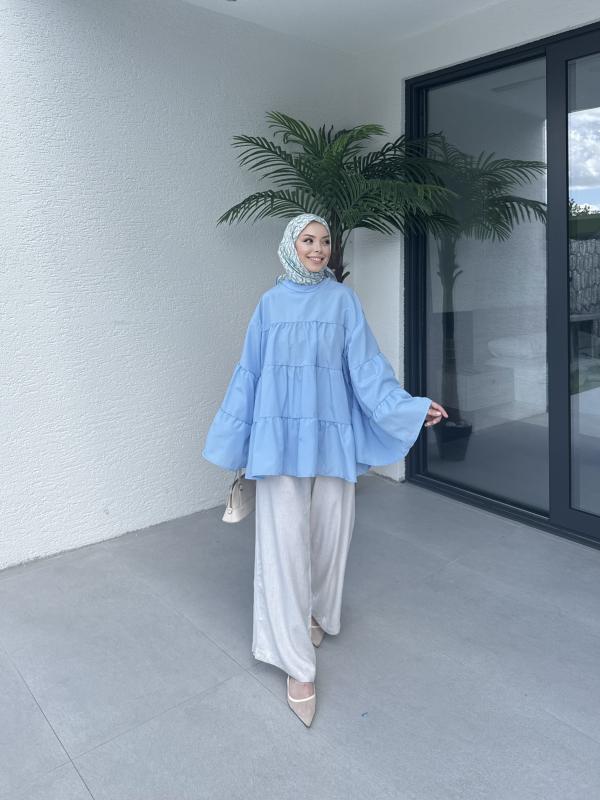 MAVİ LİNA KATKAT GÖMLEK 1160