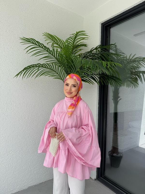 PEMBE LİNA KATKAT GÖMLEK 1160