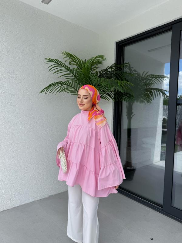 PEMBE LİNA KATKAT GÖMLEK 1160