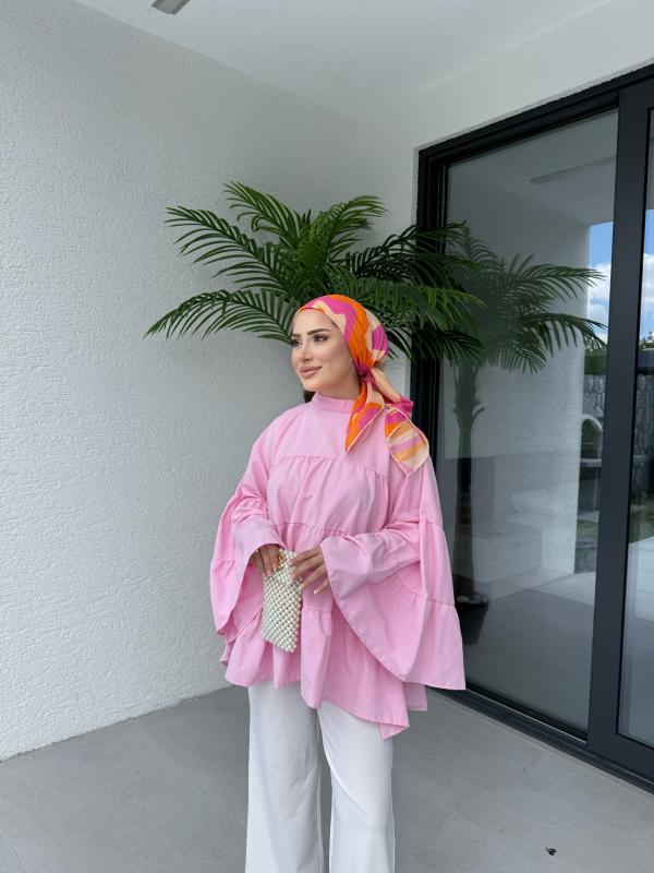 PEMBE LİNA KATKAT GÖMLEK 1160