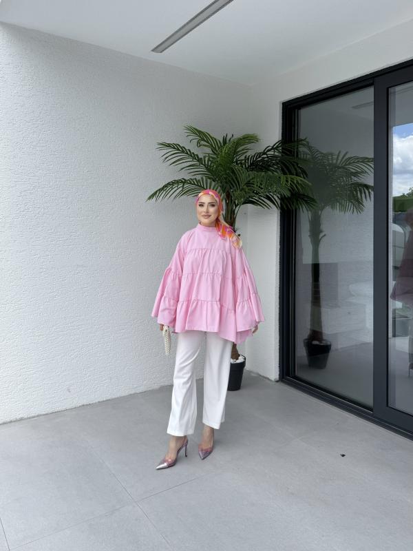 PEMBE LİNA KATKAT GÖMLEK 1160