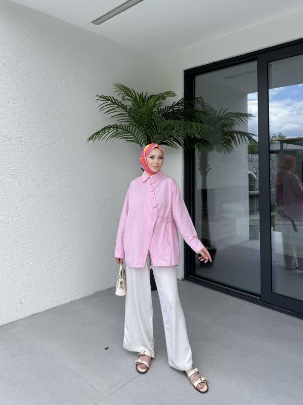 PEMBE ASEL ÇAPRAZ GÖMLEK 1155