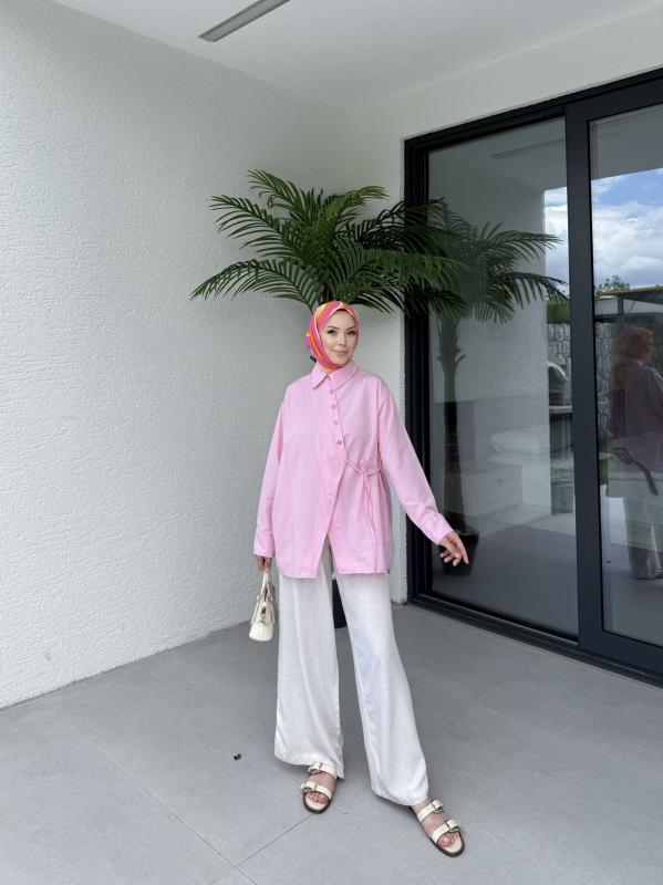 PEMBE ASEL ÇAPRAZ GÖMLEK 1155