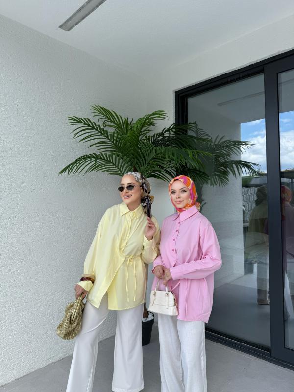 PEMBE ASEL ÇAPRAZ GÖMLEK 1155