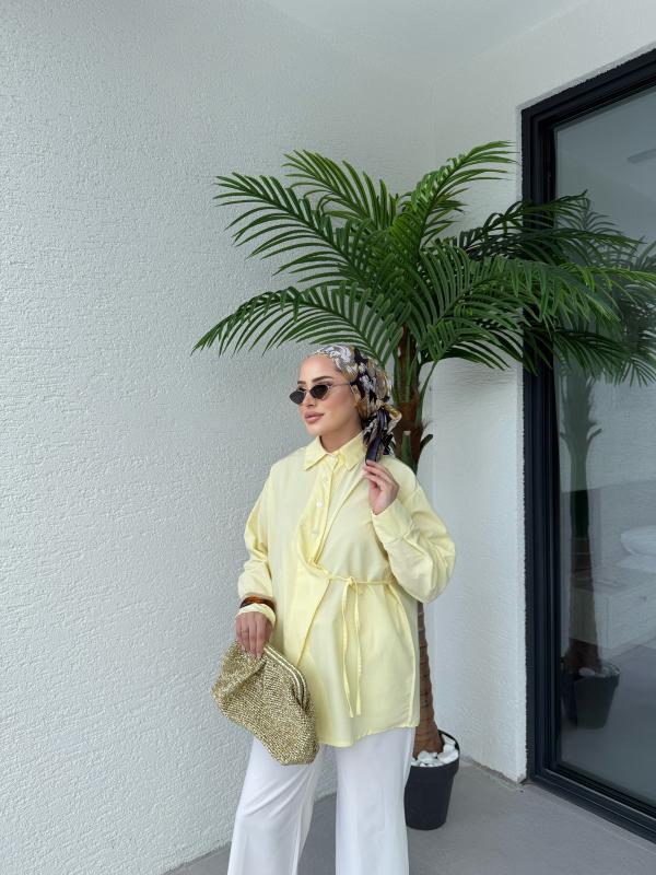 SARI ASEL ÇAPRAZ GÖMLEK 1155