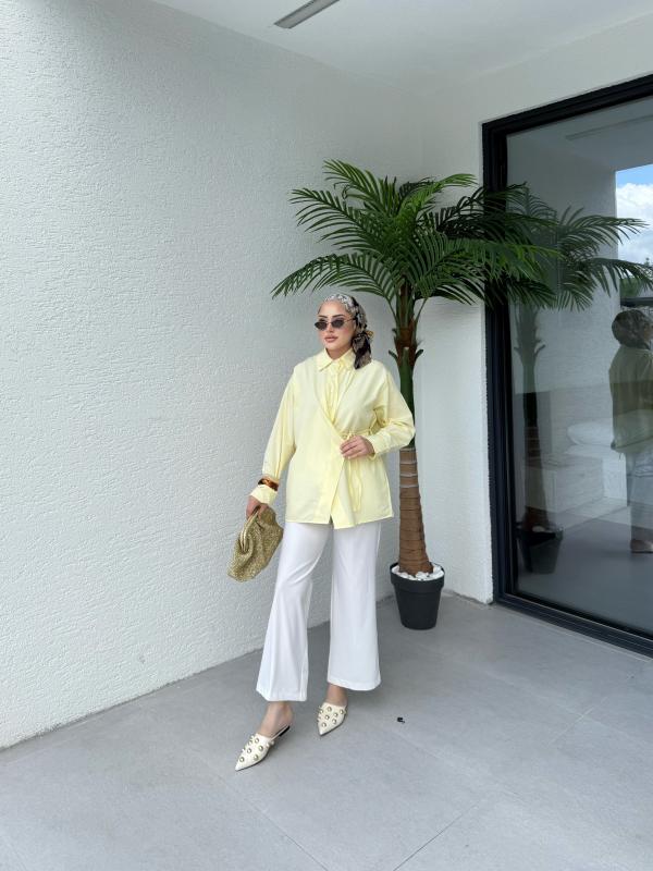 SARI ASEL ÇAPRAZ GÖMLEK 1155