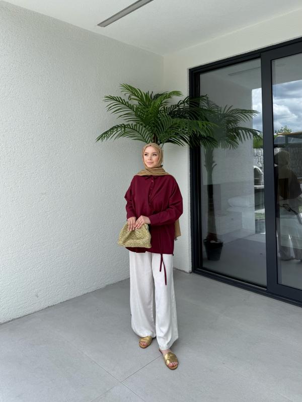 BORDO  ASEL ÇAPRAZ GÖMLEK 1155