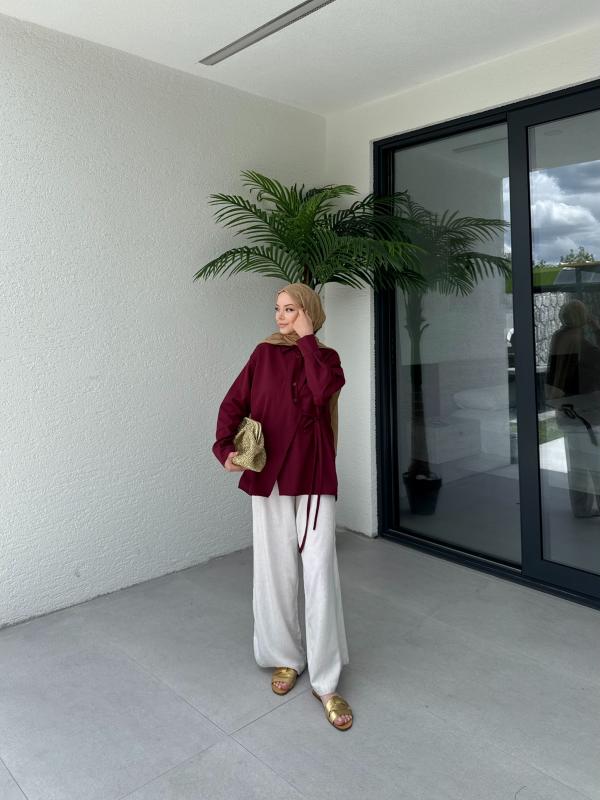 BORDO  ASEL ÇAPRAZ GÖMLEK 1155