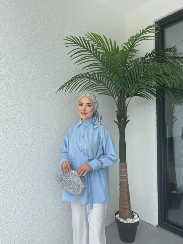 MAVİ ASEL ÇAPRAZ GÖMLEK 1155