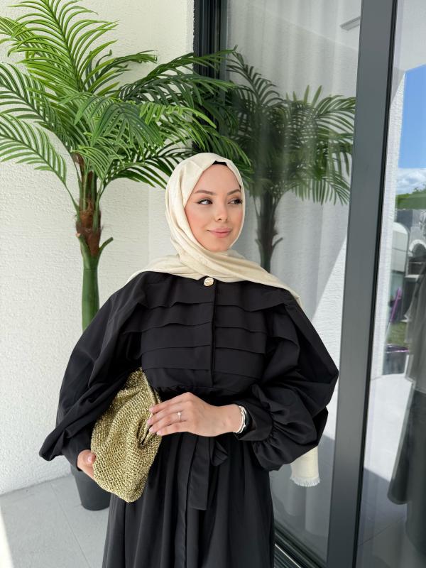 SİYAH LİVA ELBİSE 1158