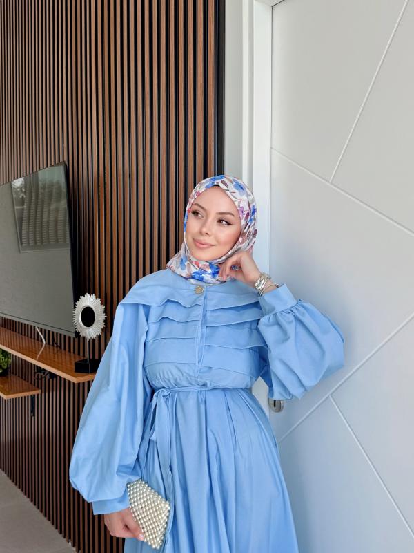 MAVİ LİVA ELBİSE 1158