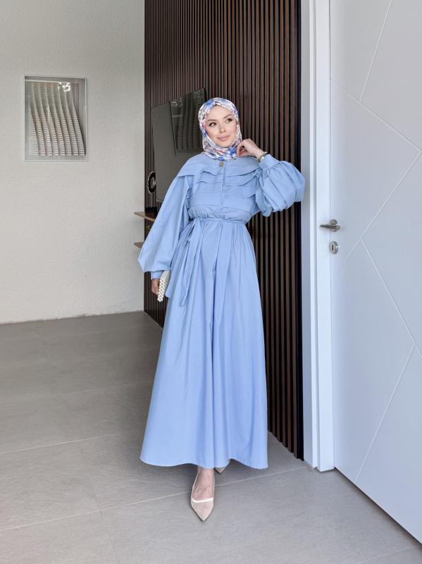 MAVİ LİVA ELBİSE 1158