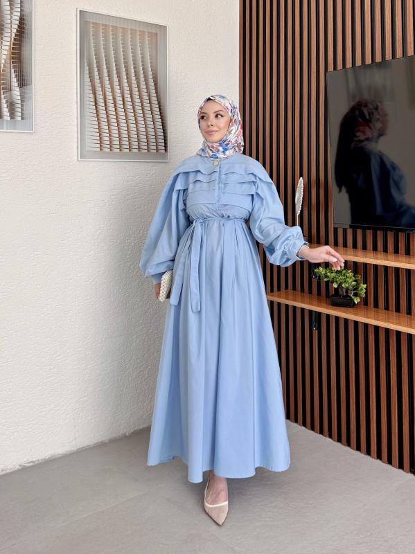 MAVİ LİVA ELBİSE 1158