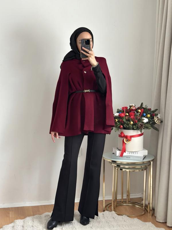 Bordo Zara Kaşmir Ceket 6139