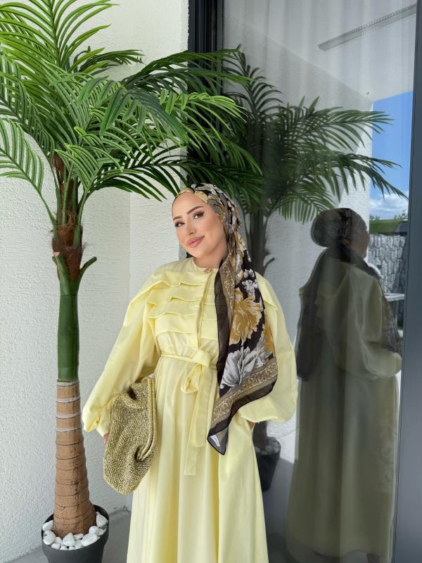 SARI LİVA ELBİSE 1158