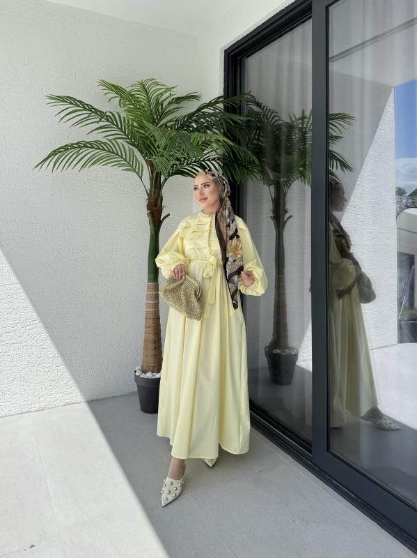 SARI LİVA ELBİSE 1158