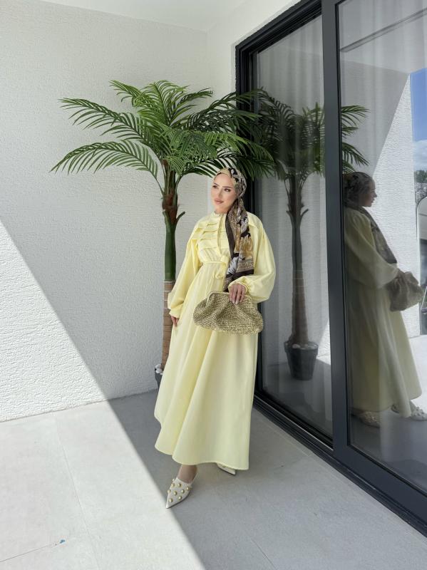 SARI LİVA ELBİSE 1158