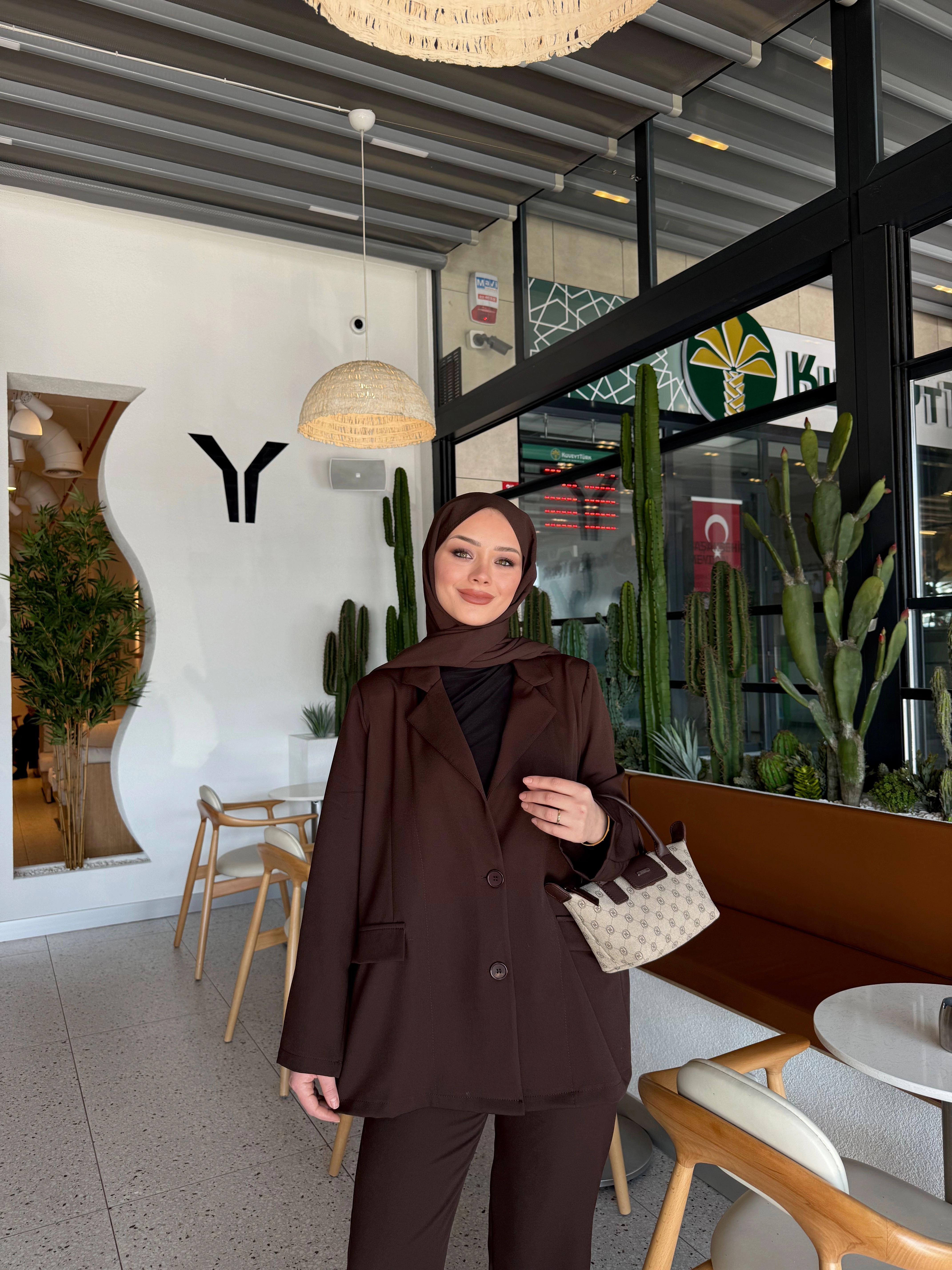KAHVERENGİ QUES BLAZER TAKIM 0511